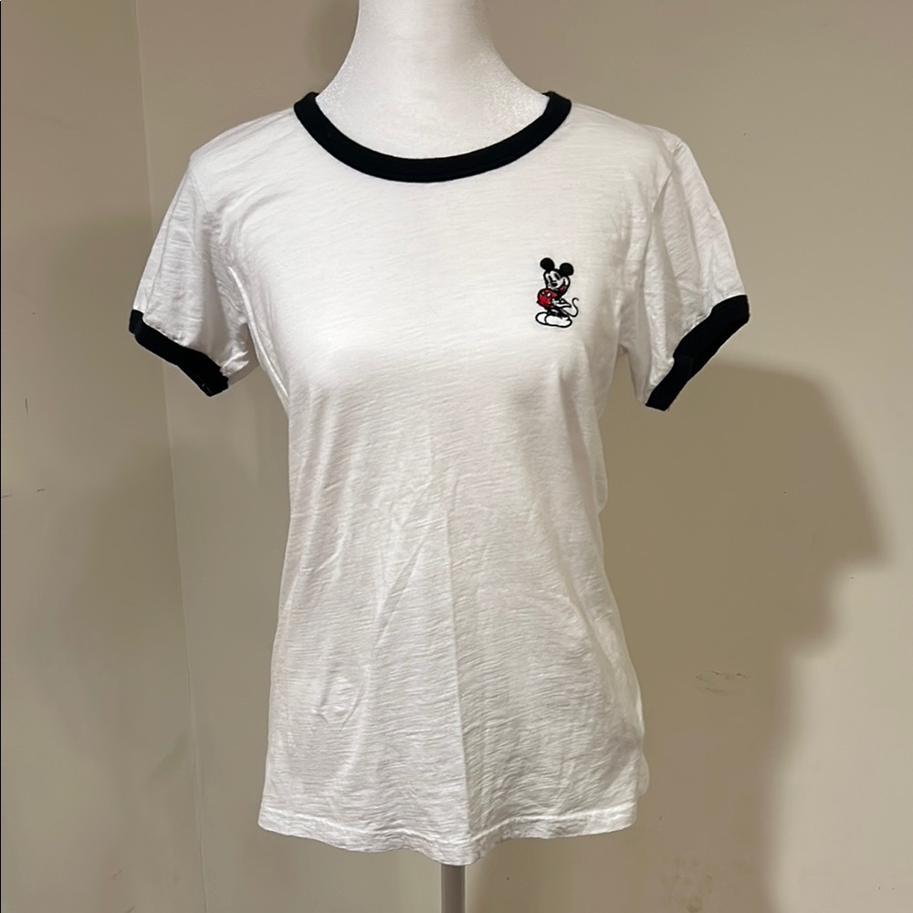 Disney White and Black Mickey Mouse T-Shirt